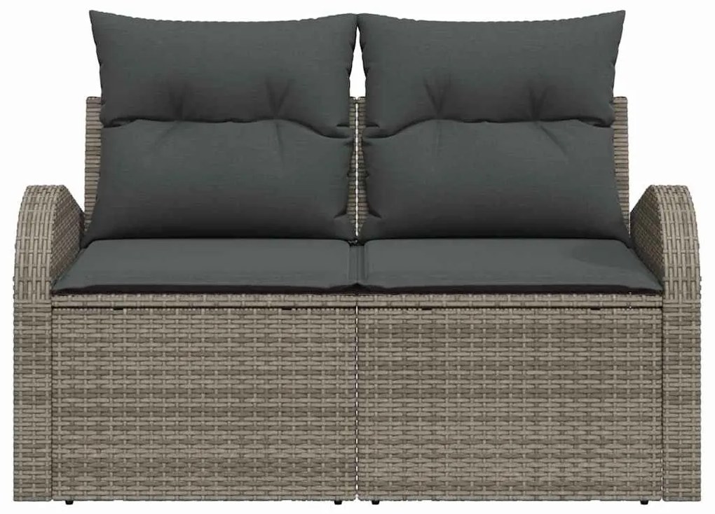 vidaXL Καναπές Κήπου με μαξιλάρι Γκρι 124 x 62 x 69cm συνθετικό ρατάν