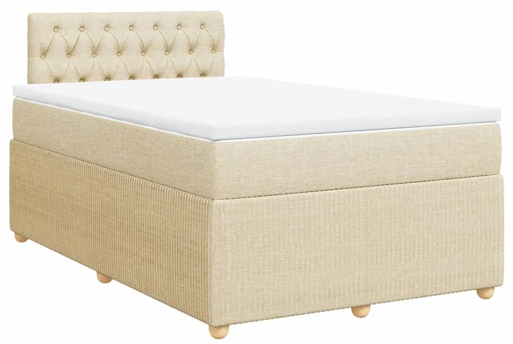 ΚΡΕΒΑΤΙ BOXSPRING ΜΕ ΣΤΡΩΜΑ ΚΡΕΜ 120X200 ΕΚ. ΥΦΑΣΜΑΤΙΝΟ 3289735