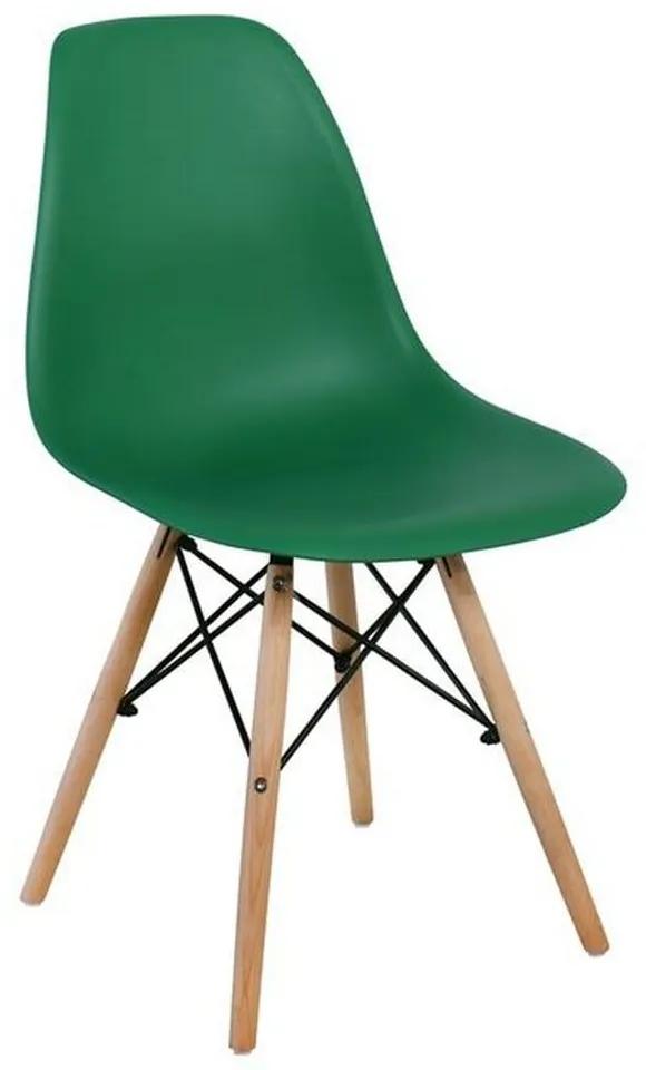 Καρέκλα Art Wood ΕΜ123,4W 46x52x82cm Green Σετ 4τμχ Ξύλο,Πολυπροπυλένιο