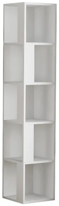 Βιβλιοθήκη γωνιακή Piano Megapap χρώμα λευκό 31,4x31,4x158,9εκ.