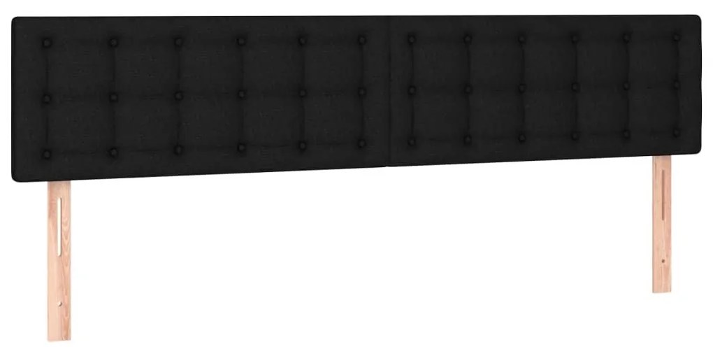 Κρεβάτι Boxspring με Στρώμα &amp; LED Μαύρο 180x200 εκ. Υφασμάτινο - Μαύρο