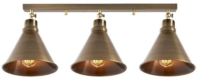 Megapap Φωτιστικό Οροφής Arden E27 Μεταλλικό Τρίφωτο Χρυσό Vintage 72x20x26εκ.