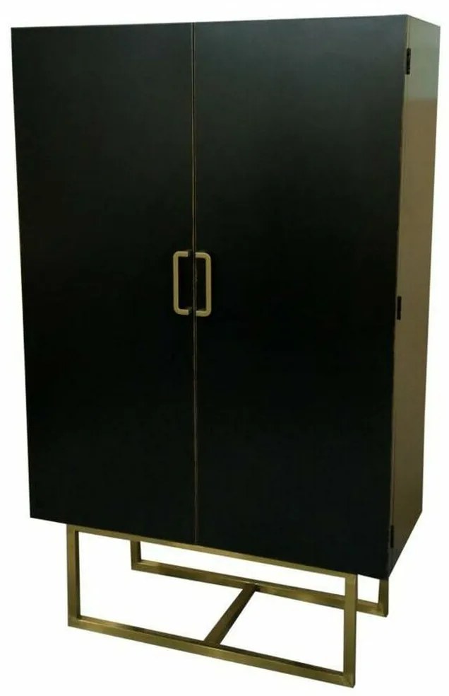 Ντουλάπι DKD Home Decor   110 x 50 x 180 cm Μαύρο Μέταλλο Λεύκες
