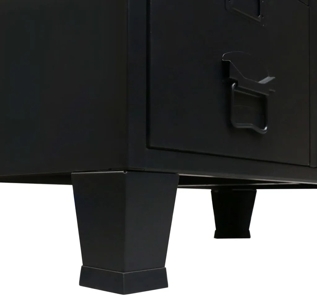 vidaXL Ντουλάπι με Βιομηχανικό Στιλ Μαύρο 67 x 35 x 107 εκ. Μεταλλικό