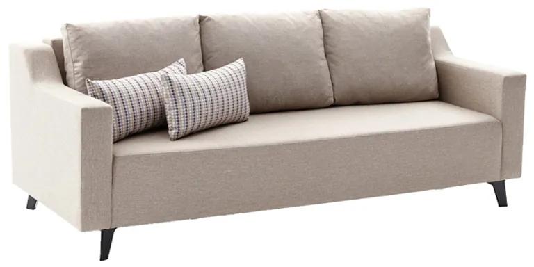 Καναπές-κρεβάτι PWF-0592 3θέσιος ύφασμα κρεμ 230x90x74εκ Υλικό: Fabric: 100%  POLYESTER - BEEICH WOOD - CHPBOARD - PP 071-001311