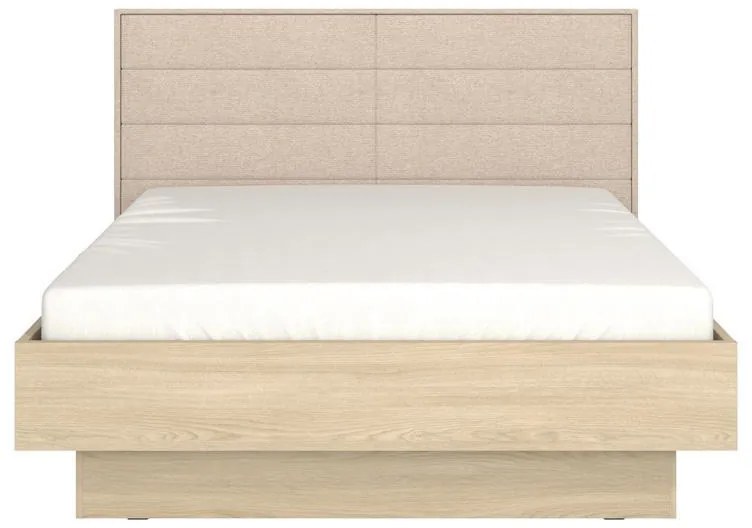 Επενδυμένο Κρεβάτι ARBELA Διπλό MD Light Port Oak με Μπέζ Ύφασμα 160x200εκ. 178x213x115 εκ.