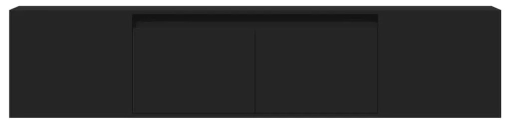 vidaXL Έπιπλο Τοίχου Τηλεόρασης με LED Μαύρο 180x31x39,5 εκ.
