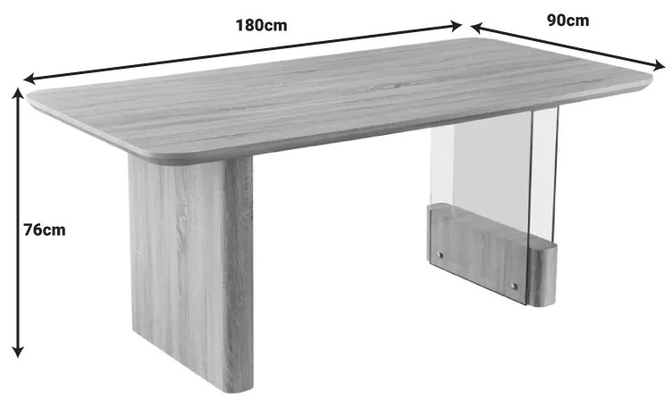 Tραπέζι Faghan pakoworld καφέ mdf 180x90x76εκ - 093-000034