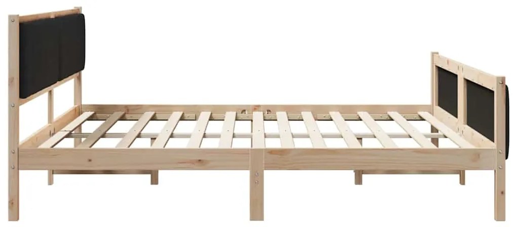 vidaXL Σκελετός Κρεβατιού με κεφαλάρι Καφέ και μαύρο 200 x 200 cm