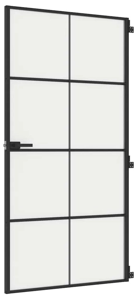 vidaXL Εσωτερική Πόρτα Μαύρη 102,5x201,5 εκ. Ψημένο Γυαλί & Αλουμίνιο