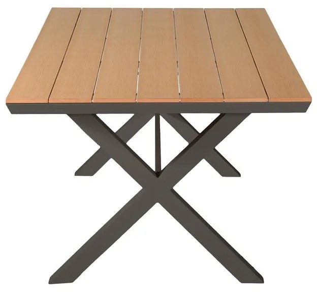 Τραπέζι FL6510 Fylliana Αλουμινίου Polywood Cappuccino 180x100x75 εκ. 180x100x75 εκ.
