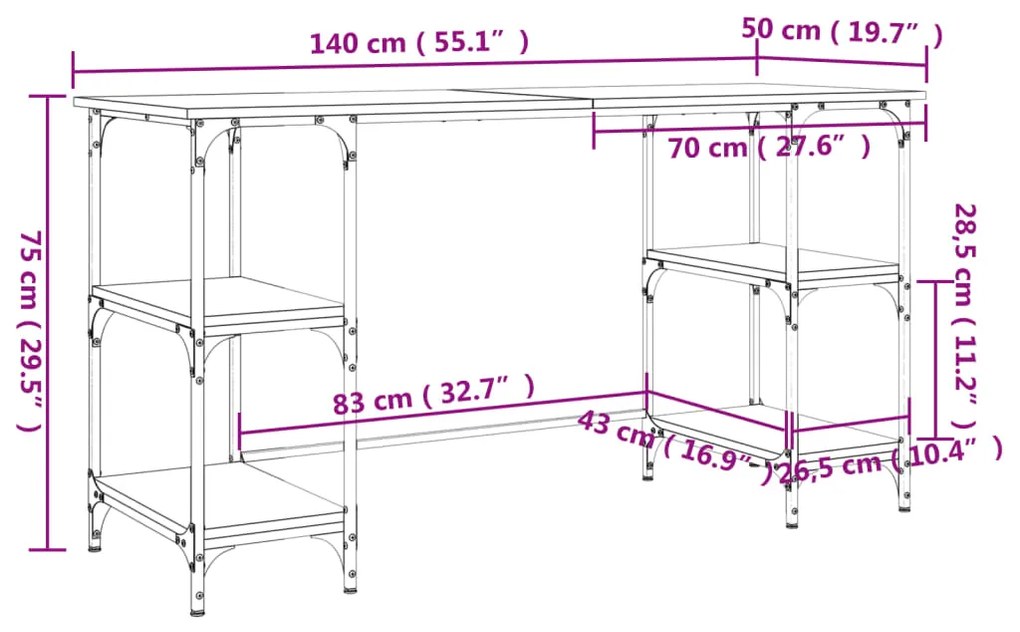 ΓΡΑΦΕΙΟ ΚΑΠΝΙΣΤΗ ΔΡΥΣ 140X50X75 ΕΚ. ΜΕΤΑΛΛΟ/ΕΠΕΞΕΡΓΑΣΜΕΝΟ ΞΥΛΟ 845328