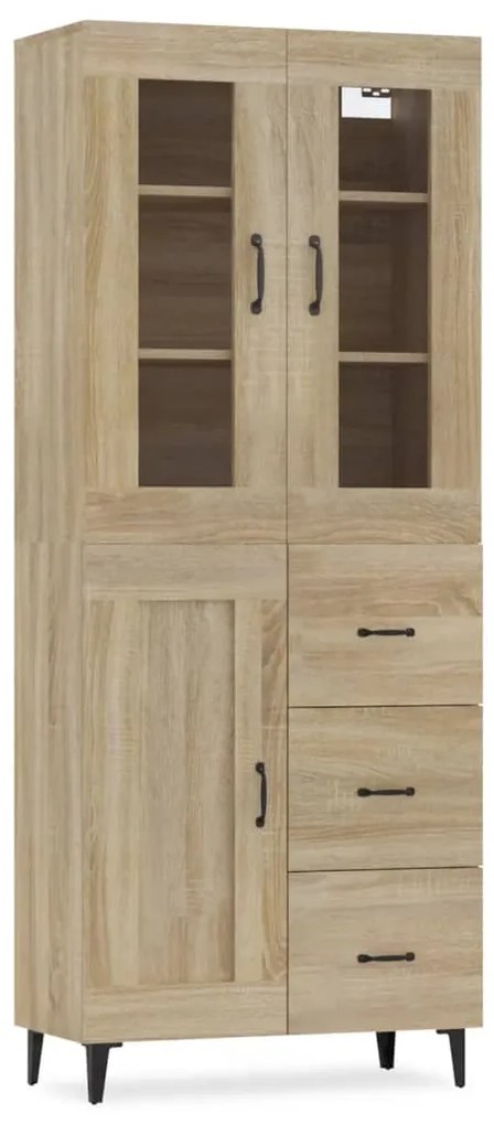vidaXL Ντουλάπι Sonoma δρυς 69,5 x 34 x 180 εκ. από Επεξεργασμένο Ξύλο