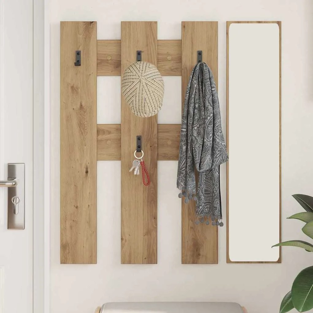 vidaXL Τοίχου Κρεμάστρα Επιτοίχιο Artisan Oak 65 x 3 x 100 εκ.