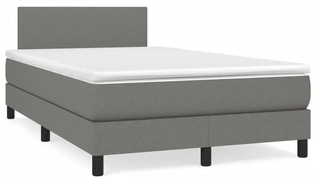 ΚΡΕΒΑΤΙ BOXSPRING ΜΕ ΣΤΡΩΜΑ ΣΚΟΥΡΟ ΓΚΡΙ 120X190 ΕΚ ΥΦΑΣΜΑΤΙΝΟ 3269710