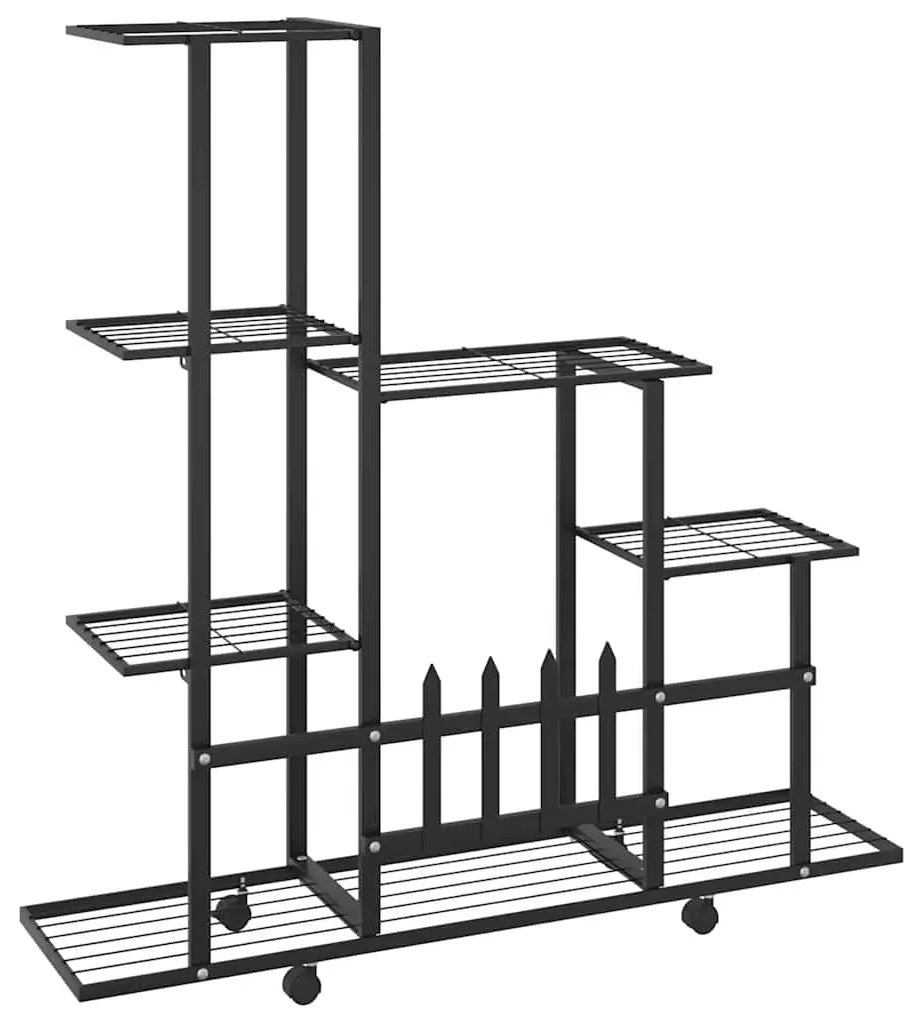 vidaXL Ανθοστήλη με Ρόδες Μαύρη 94,5 x 25 x 92,5 εκ. Μεταλλική