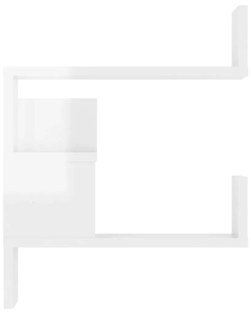 Γων. Ραφιέρες Τοίχου 2 τεμ. Γυαλ. Λευκό 40x40x50εκ. Μοριοσανίδα - Λευκό