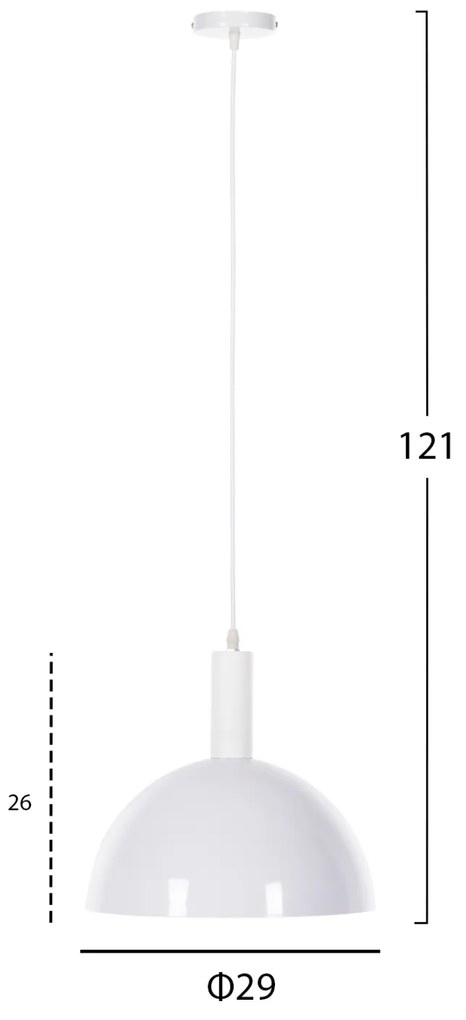 ΦΩΤΙΣΤΙΚΟ ΟΡΟΦΗΣ ΚΡΕΜΑΣΤΟ HM4111 ΛΕΥΚΗ ΜΕΤΑΛΛΙΚΗ ΚΑΜΠΑΝΑ Φ29,5Χ119Υεκ (1 Τεμμάχια)