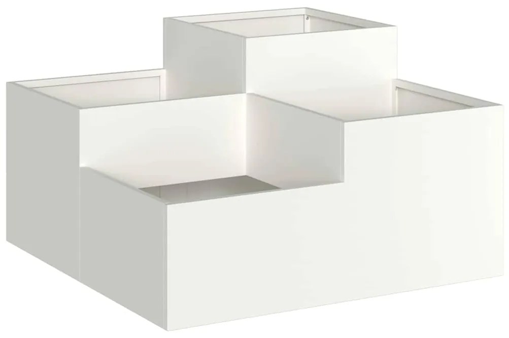 vidaXL Γλάστρα Κήπου Λευκό 80 x 80 x 48 εκ. Ατσάλι