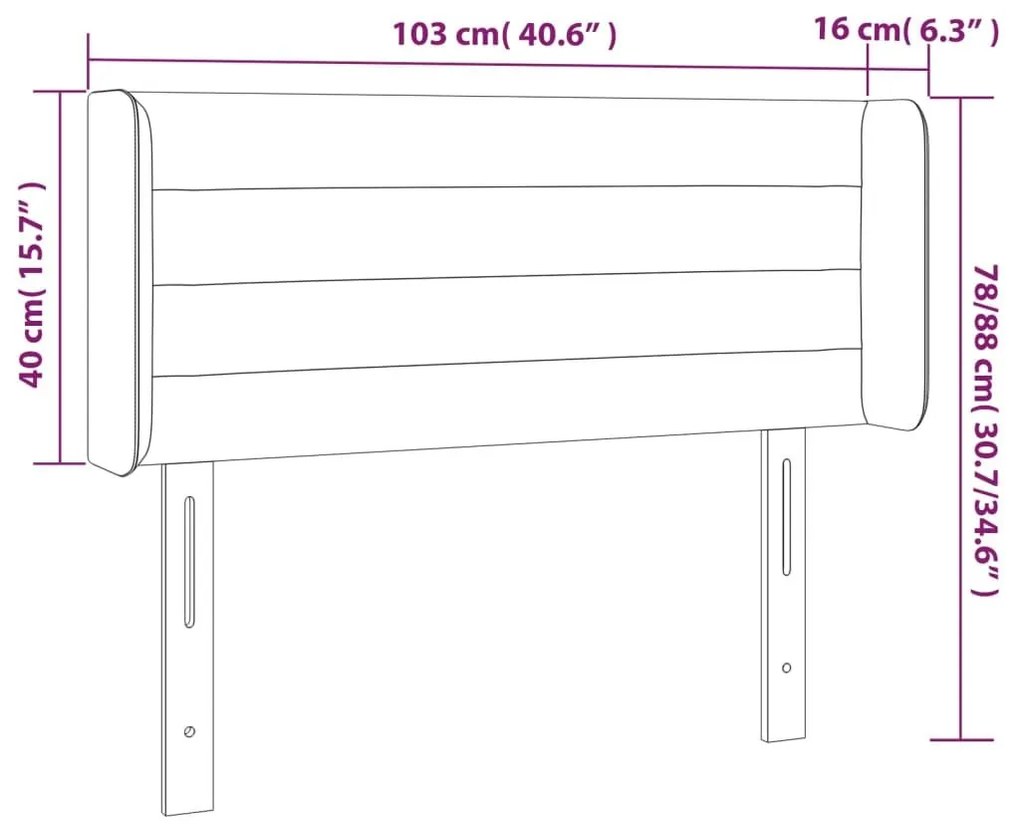 Κεφαλάρι Κρεβατιού LED Σκούρο Πράσινο 103x16x78/88εκ. Βελούδινο - Πράσινο