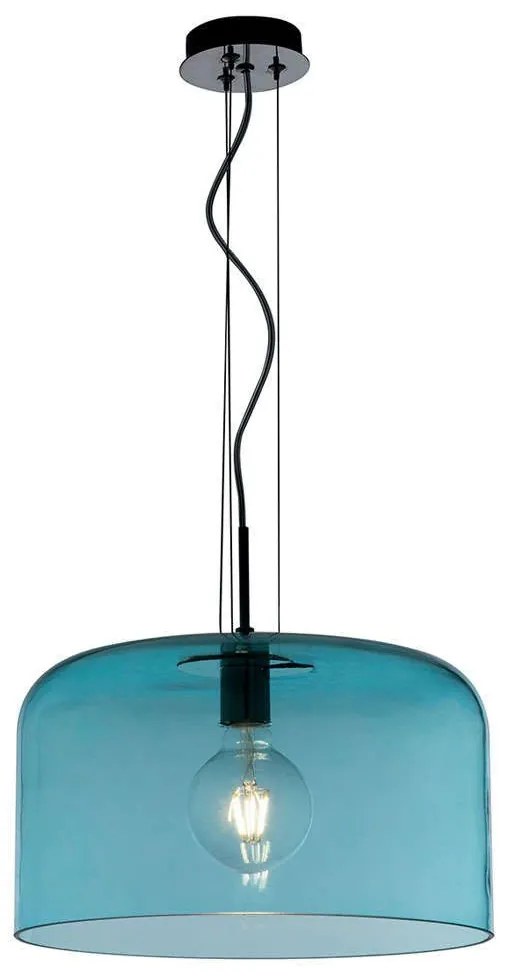 Φωτιστικό Οροφής Gibus I-GIBUS-S30 BLU 1xE27 Φ30cm 150cm Blue Luce Ambiente Design Glass