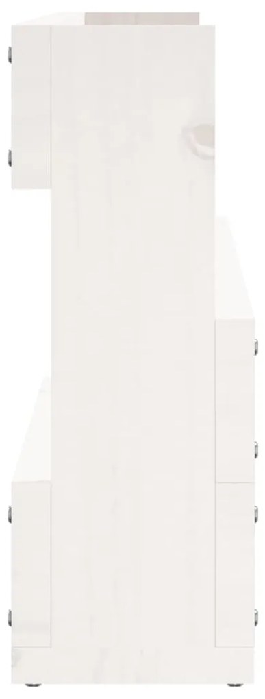 vidaXL Παπουτσοθήκη Επιτοίχια 2 τεμ. Λευκή 110x9x23 εκ. Μασίφ Πεύκο