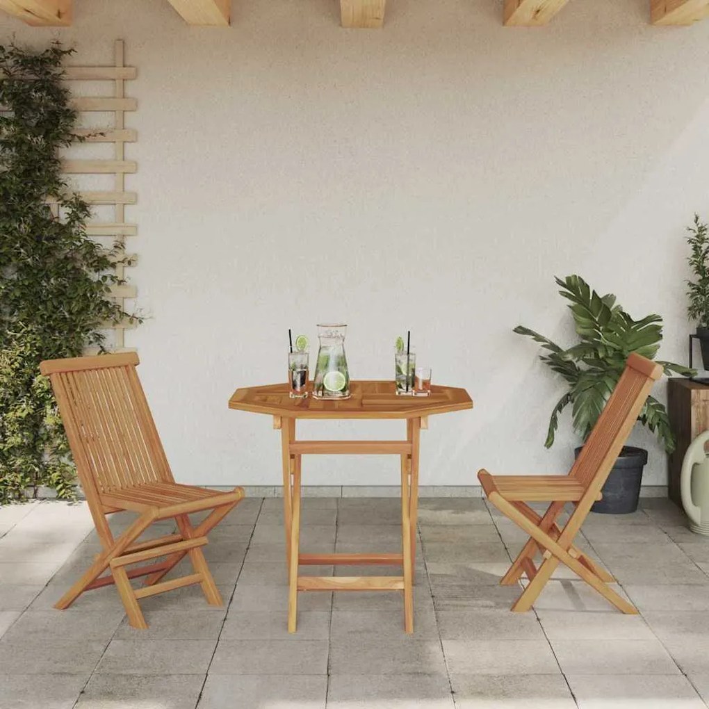 vidaXL Σετ Τραπεζαρίας Κήπου 2 pcs Καφέ Μασίφ ξύλο teak