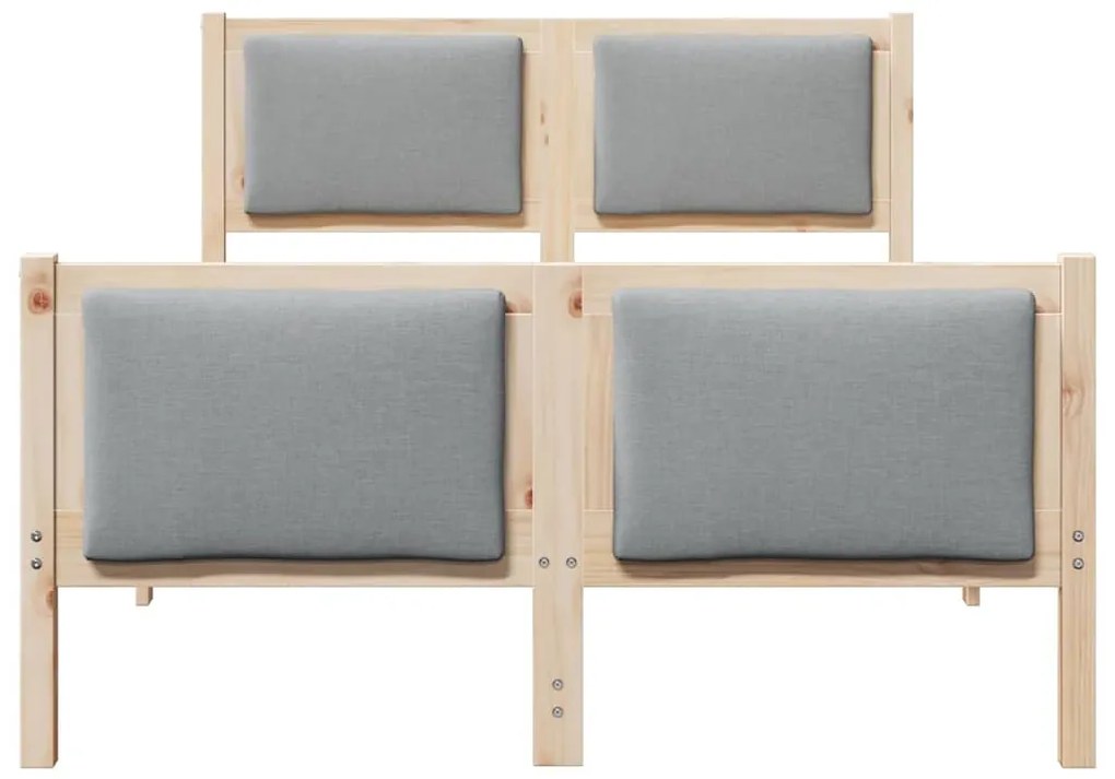 vidaXL Σκελετός Κρεβατιού με κεφαλάρι Ανοιχτό γκρι 120 x 200 cm ύφασμα