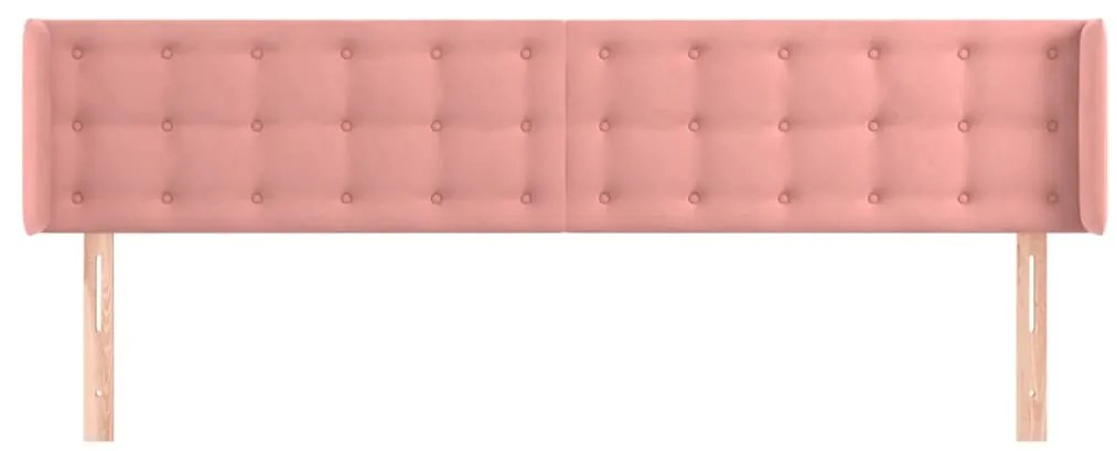 vidaXL Κεφαλάρι με Πτερύγια Ροζ 203x16x78/88 εκ. Βελούδινο
