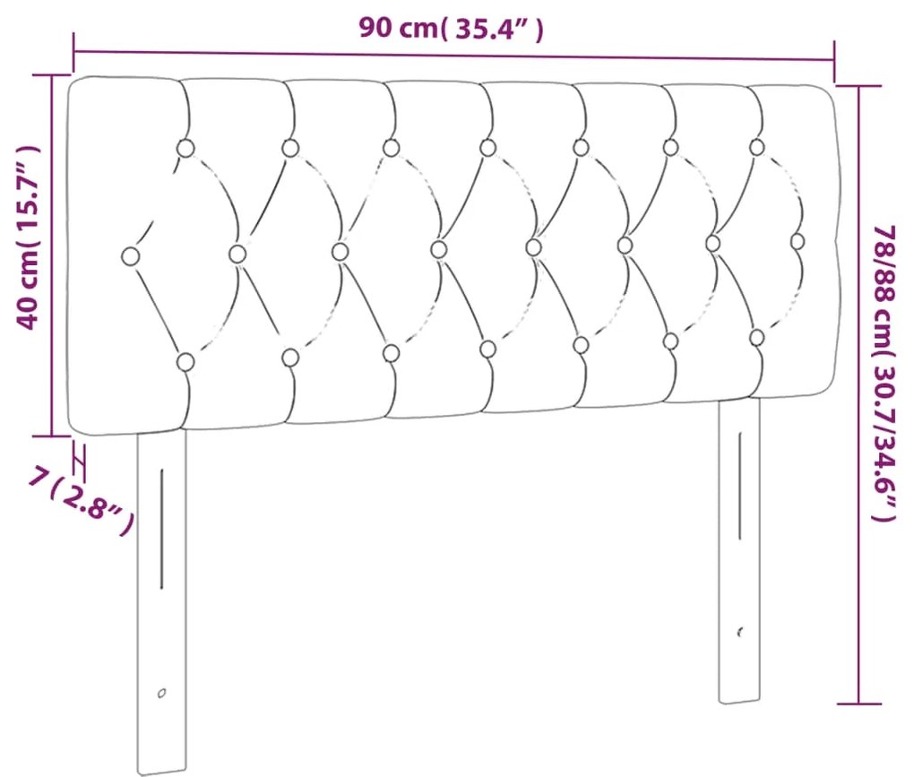 Κεφαλάρι Κρεβατιού LED Σκούρο Γκρι 90x7x78/88 εκ. Βελούδινο 3121985