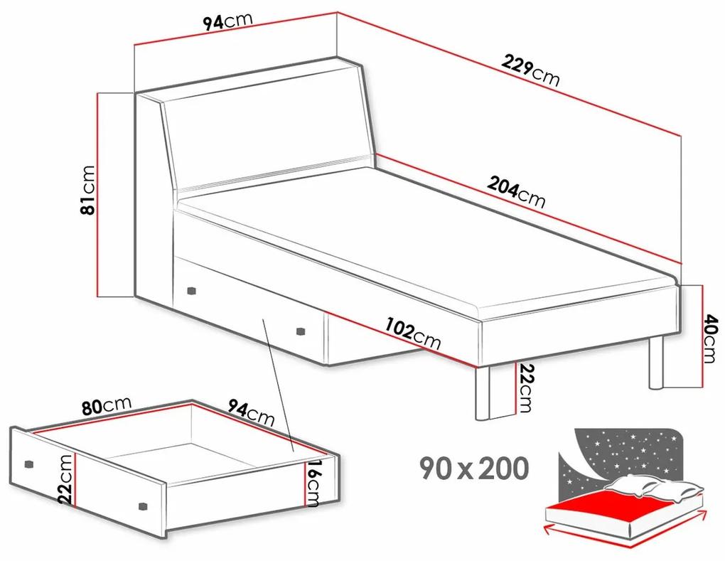 Κρεβάτι Omaha P112, Μονόκλινο, Άσπρο, 90x200, Πλαστικοποιημένη μοριοσανίδα, Τάβλες για Κρεβάτι, 94x229x81cm, 81 kg | Epipla1.gr
