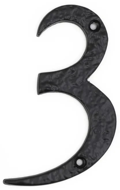 Roline 461 Πινακίδα με Αριθμό 3 από Αλουμίνιο Μαύρο Ματ 100mm