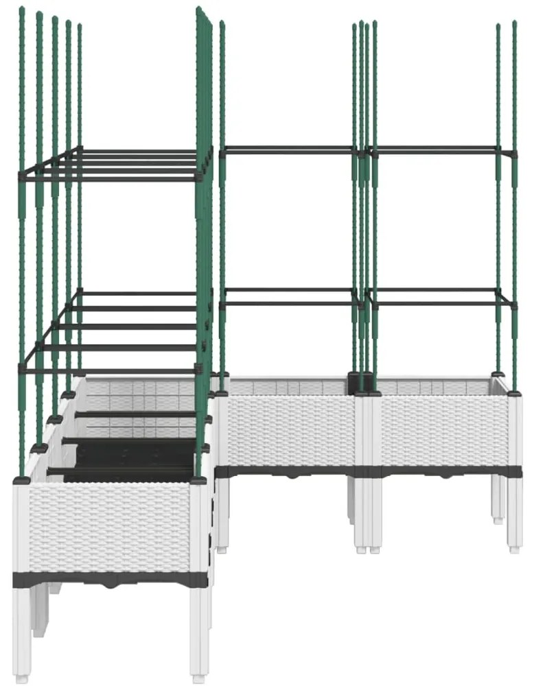 Ζαρντινιέρα Κήπου με Καφασωτό Λευκή 160x120x142,5 εκ. από PP - Λευκό