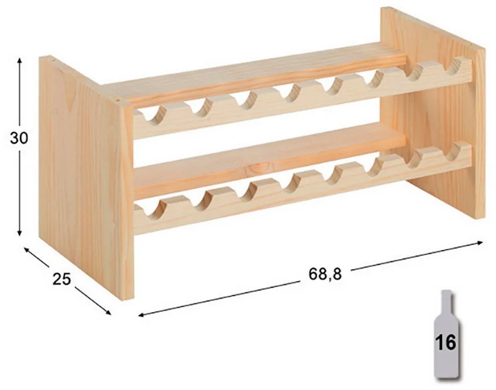 Μπουκαλοθήκη Astigarraga Merlot Καφέ Τζίντζερ (68,8 x 25 x 30 cm)