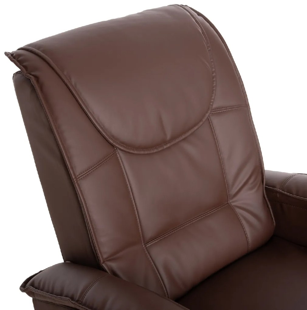 ΠΟΛΥΘΡΟΝΑ RELAX ΜΕ ΜΗΧΑΝΙΣΜΟ MASSAGE ROCCA HM0026.03 PU ΚΑΦΕ ΣΚΟΥΡΟ 80x96x97 εκ.
