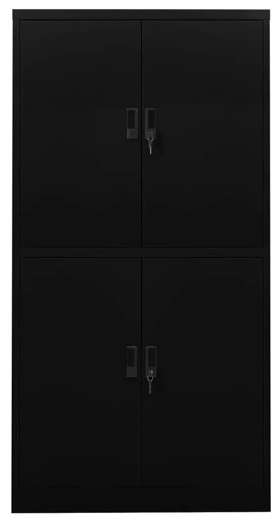 vidaXL Ντουλάπα Γραφείου Μαύρη 90 x 40 x 180 εκ. Ατσάλινη