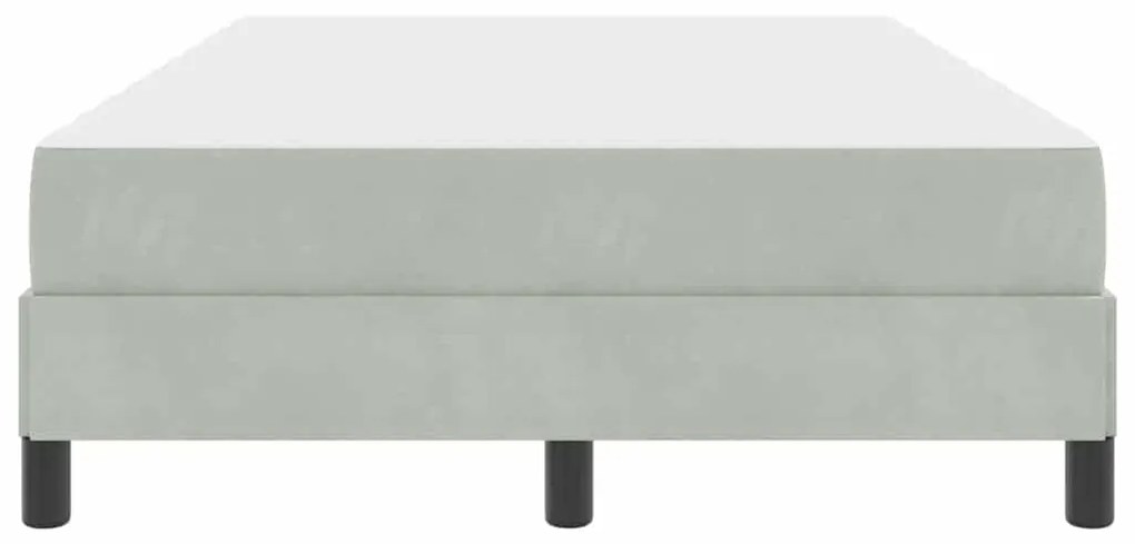 vidaXL Κρεβάτι box spring με στρώμα Ανοιχτό γκρι 120 x 190 cm Βελούδο