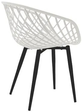 Καρέκλα Ezra λευκό pp-πόδι μαύρο μέταλλο 62x42x82εκ 63x55x83 εκ.