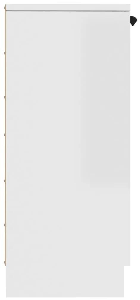 Ντουλάπια 2 τεμ. Γυαλ. Λευκό 30x30x70 εκ. Επεξεργασμένο Ξύλο - Λευκό