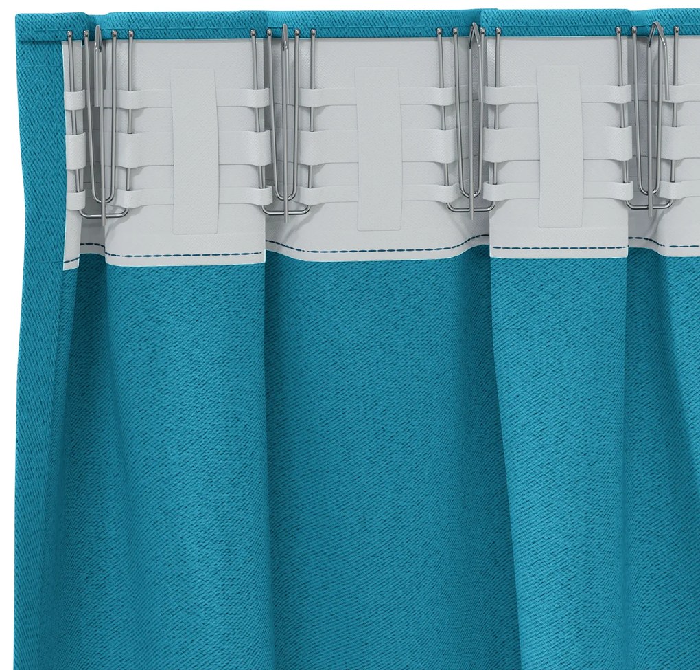vidaXL Κουρτίνες με κουρτίνες 2 pcs Τιρκουάζ 225 x 140 εκ. Πολυεστέρας