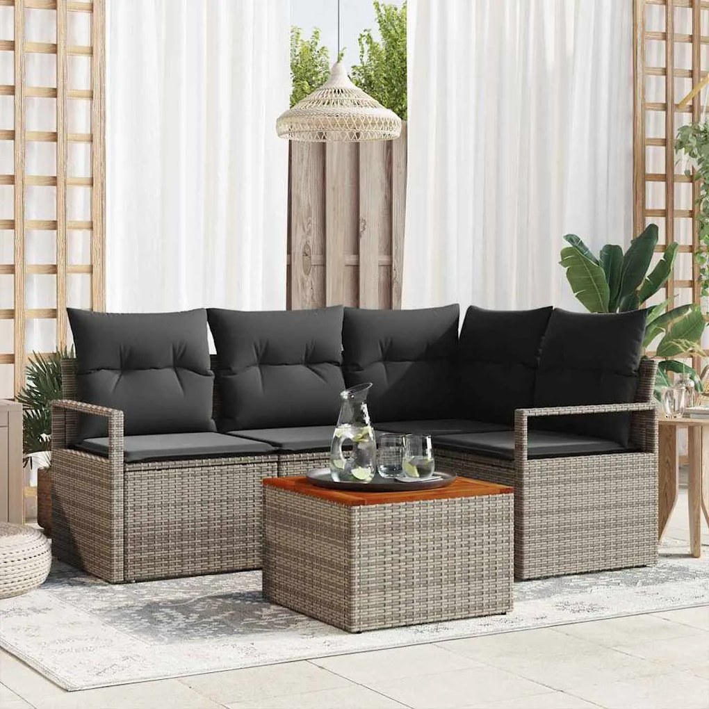 vidaXL Σετ Καναπέ Κήπου 5 pcs Γκρι