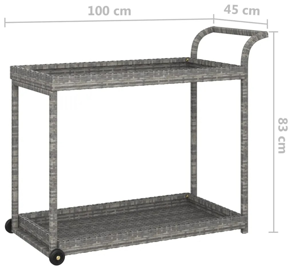 ΤΡΟΛΕΪ ΜΕΤΑΦΟΡΑΣ ΓΚΡΙ 100 X 45 X 83 ΕΚ. ΑΠΟ ΣΥΝΘΕΤΙΚΟ ΡΑΤΑΝ 316667