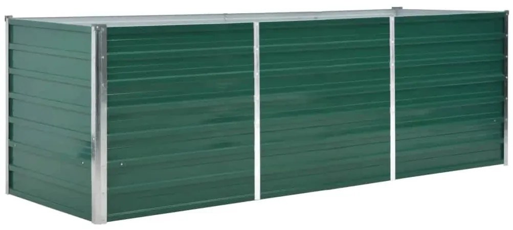 vidaXL Ζαρντινιέρα Υπερυψωμένη Πράσινη 240x80x77 εκ. Γαλβαν. Χάλυβας