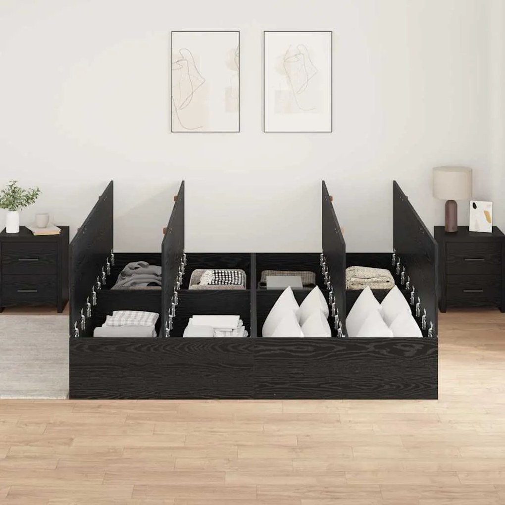 vidaXL Σκελετός Κρεβατιού Μαύρη δρυς 200 x 180 x 31.5 εκ.