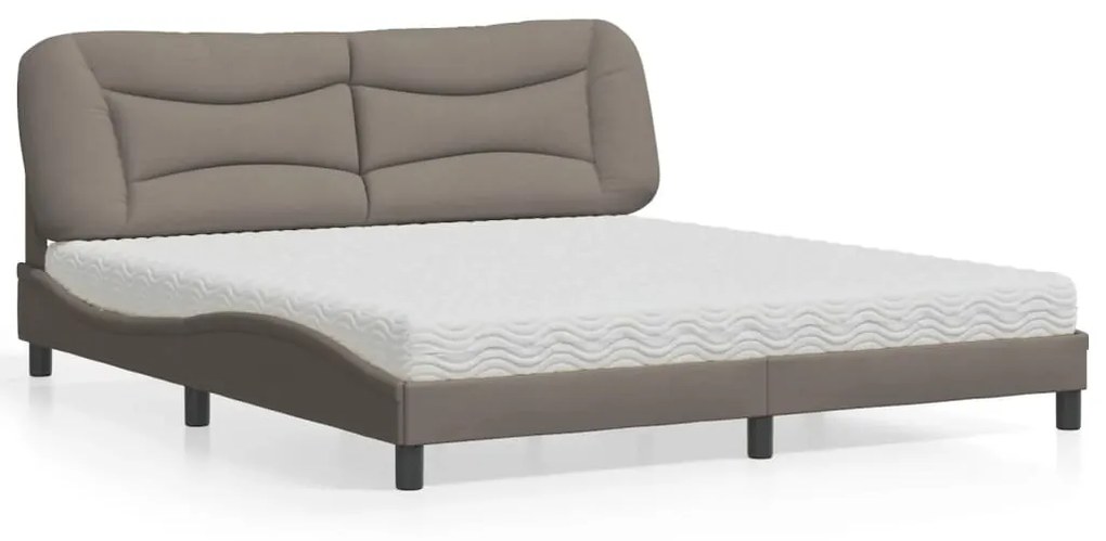 vidaXL Κρεβάτι Taupe 180x200 εκ. Υφασμάτινο