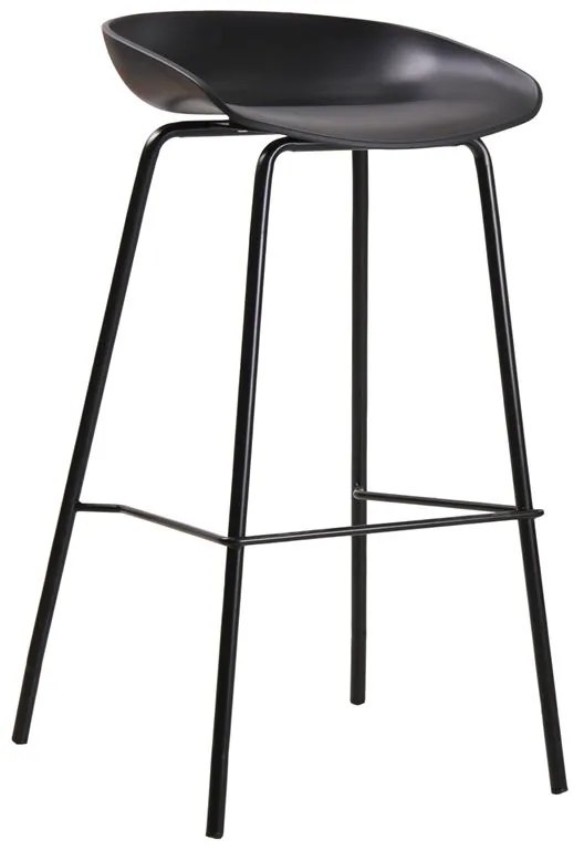 PENTOS Σκαμπό BAR, Μέταλλο Βαφή Μαύρο, PP Μαύρο 49x46x76/83cm Ε511,1