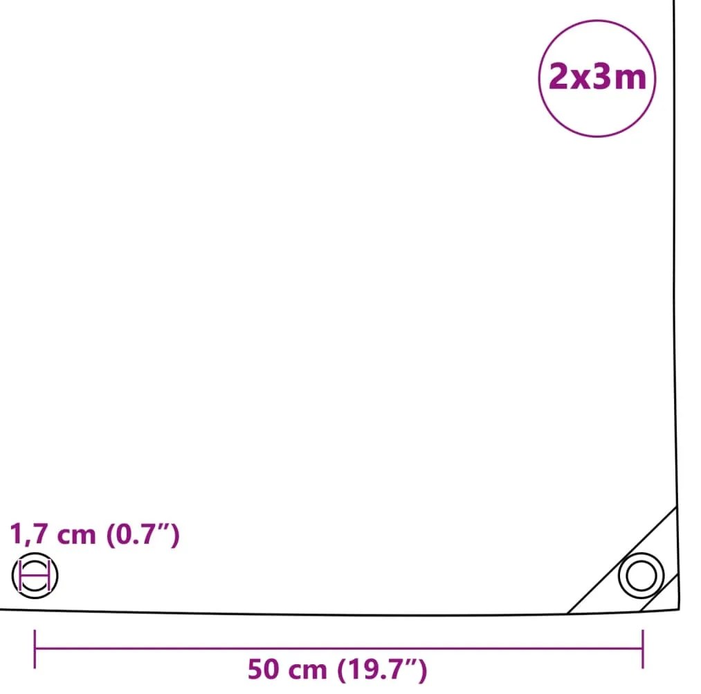 vidaXL Μουσαμάς Μαύρος 650 γρ./μ.² 2 x 3 μ.