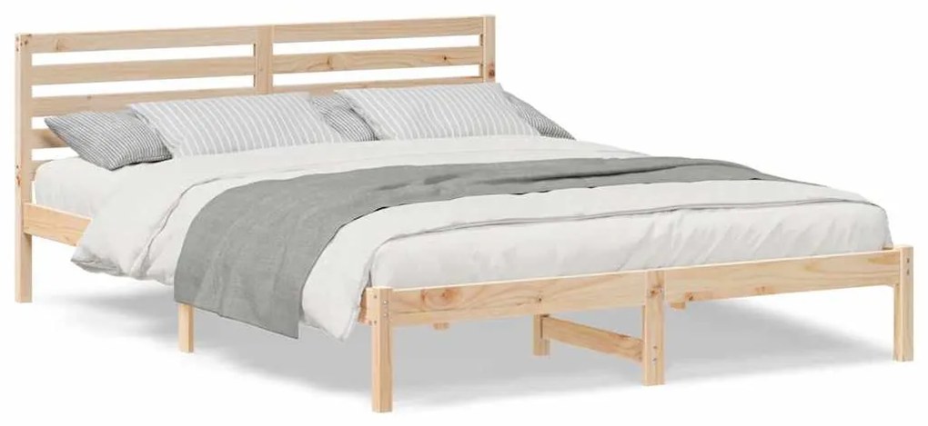vidaXL Σκελετός Κρεβατιού Καφέ 160 x 210 cm Μασίφ ξύλο πεύκου