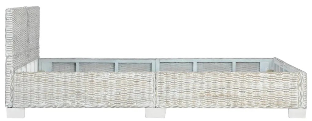 vidaXL Πλαίσιο Κρεβατιού Γκρι 140 x 200 εκ. από Φυσικό Ρατάν