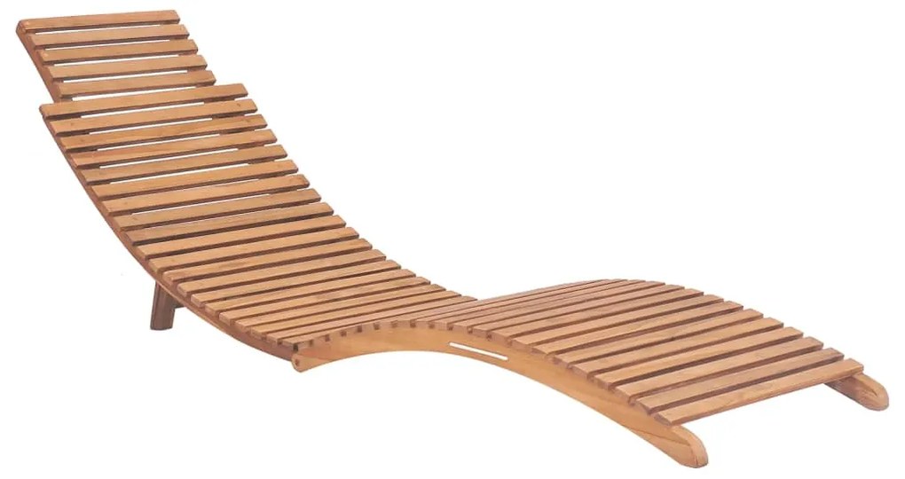 vidaXL Ξαπλώστρες 2 τεμ. από Μασίφ Ξύλο Teak με Μαξιλάρια